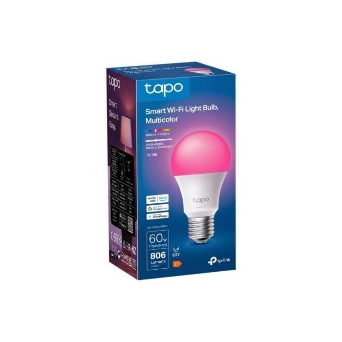 TP-Link Bombilla Inteligente Wi-Fi Multicolor E27 806 lm, 2500K-6500K, Compatible con Alexa/Google Home 1 TP-Link Bombilla Inteligente Wi-Fi Multicolor E27 806 lm, 2500K-6500K, Compatible con Alexa/Google Home 1