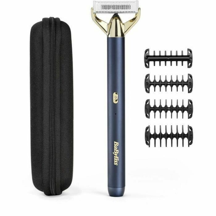 Babyliss X-BLADE SUPER-X Recortadora Hombre Metal Gold & Navy – Cuchilla Japonesa, 4 Peines (1-5mm), Uso Seco/Húmedo 7