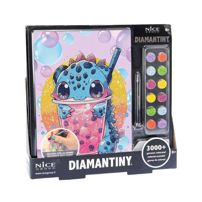 Nice Level Up 13 Diario Crystal Art Diamantiny con gemas de colores 3D para decorar, 32x32x2,4 cm, recomendado +3 años