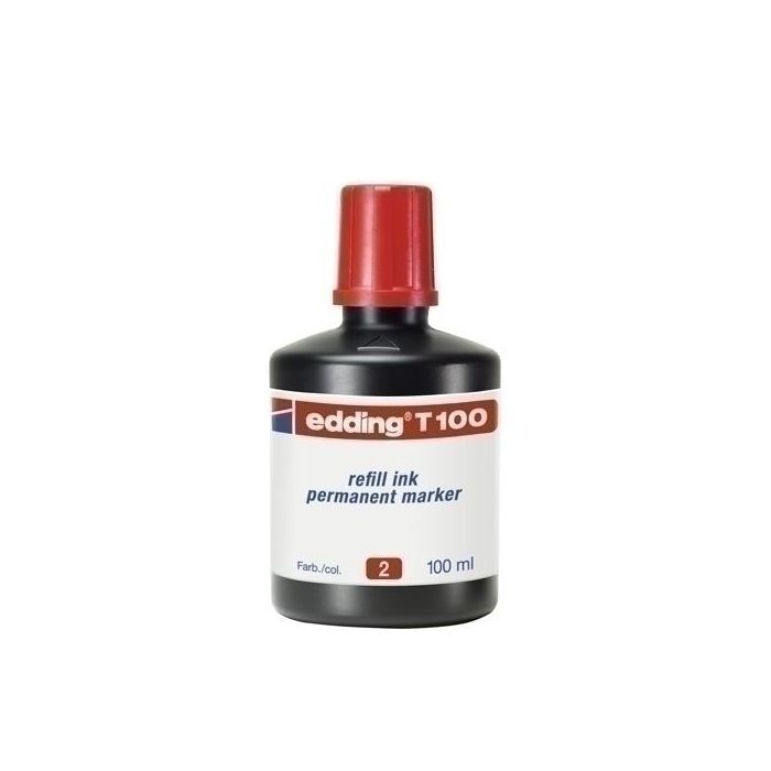 Tinta Rotulador Edding Frasco 100 Ml. T100 Rojo