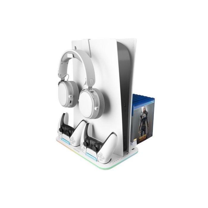 Soporte Multifunción RGB para PS5 Mars Gaming MPS5-B2/ Blanco Soporte Multifunción RGB para PS5 Mars Gaming MPS5-B2/ Blanco