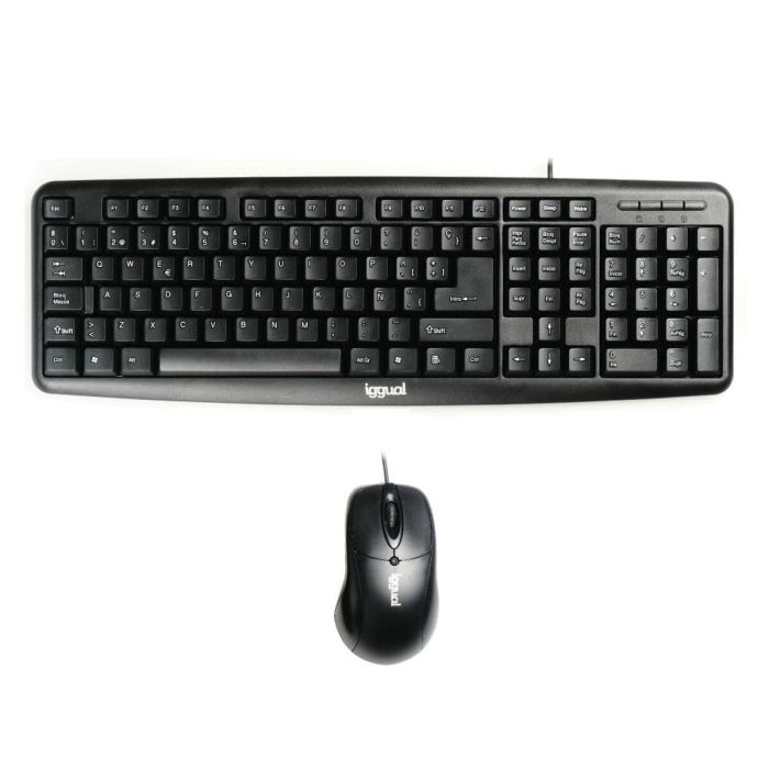 Teclado y Ratón iggual QWERTY USB Negro Qwerty Español 1 Teclado y Ratón iggual QWERTY USB Negro Qwerty Español 1