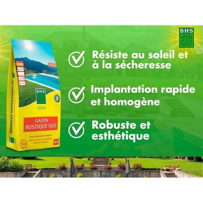 BHS BHS3366671100515 Césped Rústico Sur 10 kg Resistente a condiciones secas con festuca alta, rápido y consistente 1