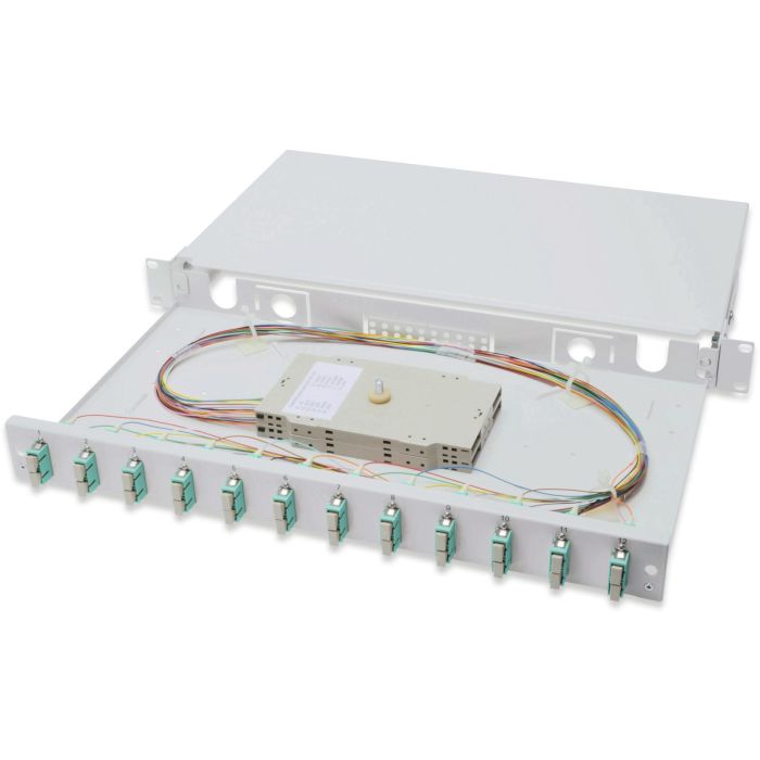 DIGITUS LWL Spleißbox 1HE bestückt 12x SC DX OM3 grau 0 DIGITUS LWL Spleißbox 1HE bestückt 12x SC DX OM3 grau 0