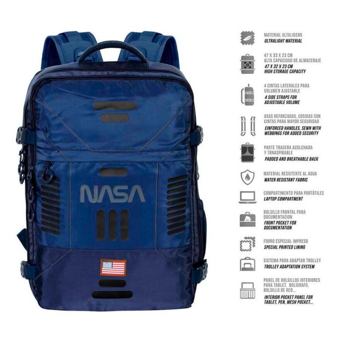 Nasa Mochila de Viaje Mercury Grande 47x23x33cm Azul Oscuro, 35L, Compatible con Portátiles hasta 17" 1 Nasa Mochila de Viaje Mercury Grande 47x23x33cm Azul Oscuro, 35L, Compatible con Portátiles hasta 17" 1