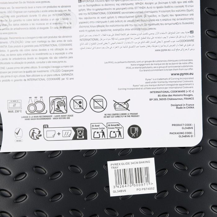 Bandeja Horno Acero Glide Pyrex® 34x25 cm 2