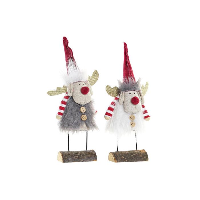 Figura Navidad Alpina DKD Home Decor Gris Blanco 5 x 23 x 8 cm (2 Unidades) Figura Navidad Alpina DKD Home Decor Gris Blanco 5 x 23 x 8 cm (2 Unidades)