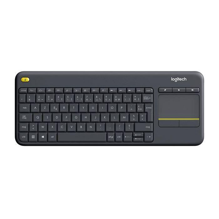 Logitech K400 Plus Teclado Táctil Inalámbrico para PC a TV, Touchpad Integrado, Teclas Silenciosas, 10m Alcance y Batería 18 Meses 2
