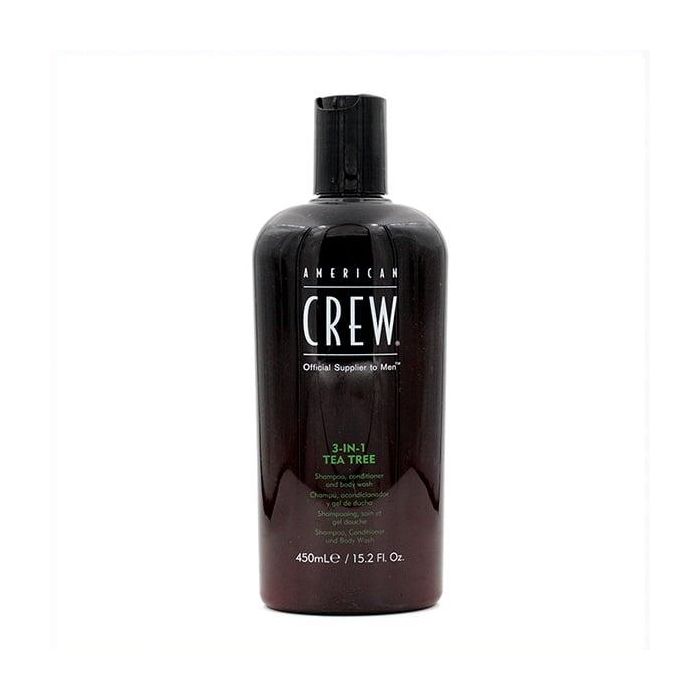 American Crew Champú Acondicionador y Body Wash 3 en 1 con Aceite de Árbol de Té 450 ml