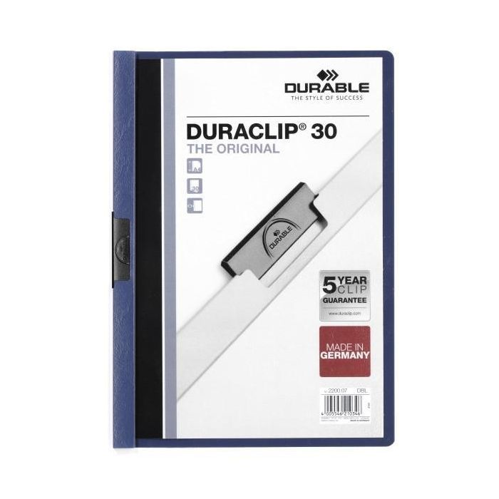 Durable Carpeta Dossier Pinza Duraclip 30 Azul Oscuro A4