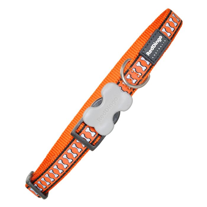 Red Dingo Collar para Perro Reflectante de Nylon Alta Visibilidad Naranja 12mm x 20-32cm