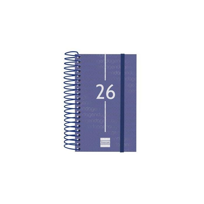 Agenda Anual (2026) Catalan Finocam Espiral Year Espiral Tapa Pp Con Goma E3 79X127 D/P Blau