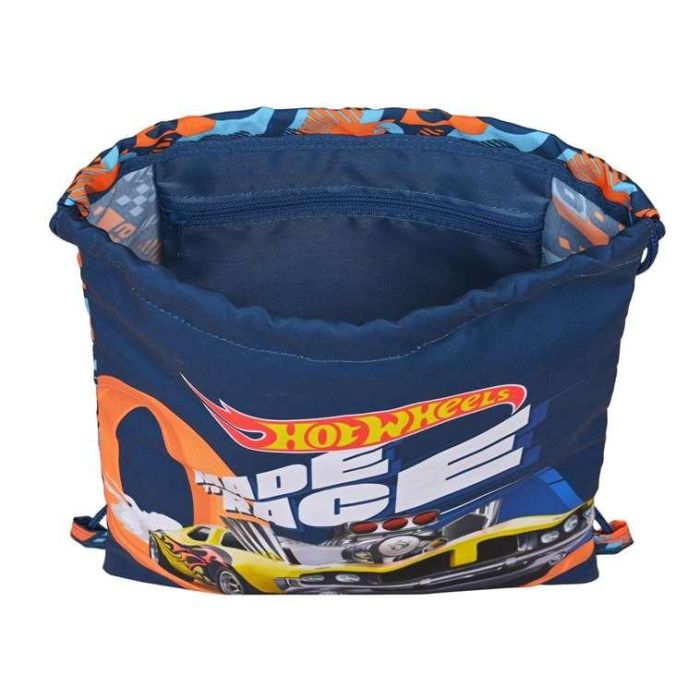 Safta Saco Plano Junior Hot Wheels "Speed Club" Azul Marino y Naranja 26x34x1 Polyester 1 Safta Saco Plano Junior Hot Wheels "Speed Club" Azul Marino y Naranja 26x34x1 Polyester 1