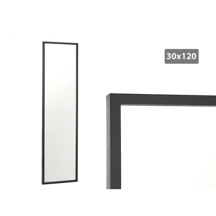 Espejo Marco Negro 30X120Cm Giftdecor (2 Unidades) Espejo Marco Negro 30X120Cm Giftdecor (2 Unidades)