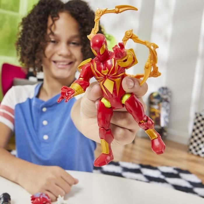 Hasbro HASF92175X0 - Figura articulada Iron Spider Deluxe MixMashers, 12 cm, personalizable con accesorios, Marvel, 4+ años 2