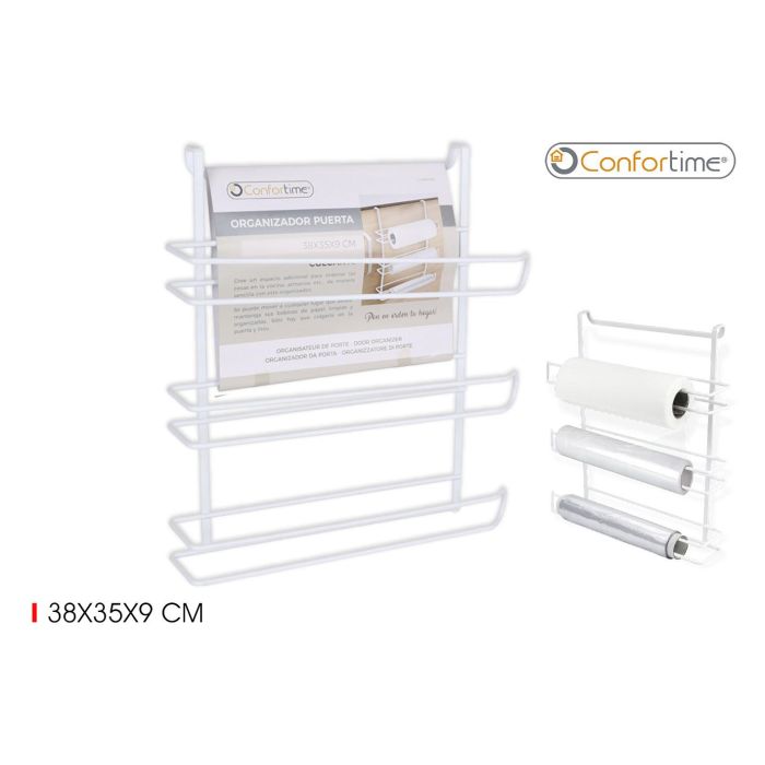 Confortime Organizador de Puerta de Cocina 38x35x9 cm - Colección White (8 Unidades)