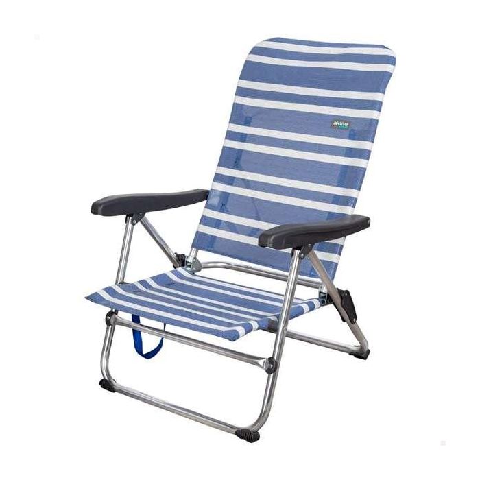 Silla playa aluminio plegable mykonos 5 posiciones 61x50x85 cm con asa. 7 Silla playa aluminio plegable mykonos 5 posiciones 61x50x85 cm con asa. 7