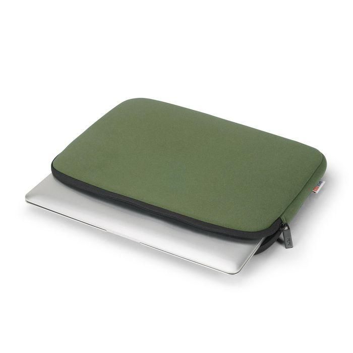 Dicota BASE XX Funda Portátil 13-13.3" Verde Oliva, Protección Robusta Ultraligera con Espuma PU y Doble Cremallera 3