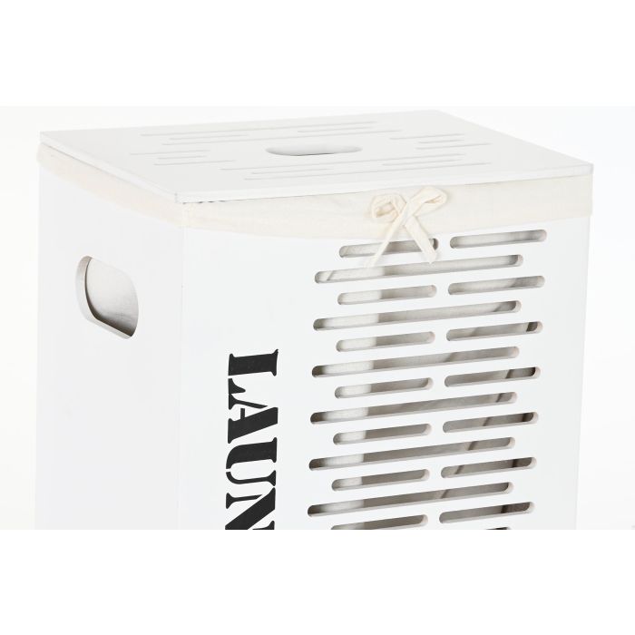 DKD Home Decor Cesta de Ropa Blanca Negra Beige Set de 5 Piezas 30 x 56 x 40 cm 1