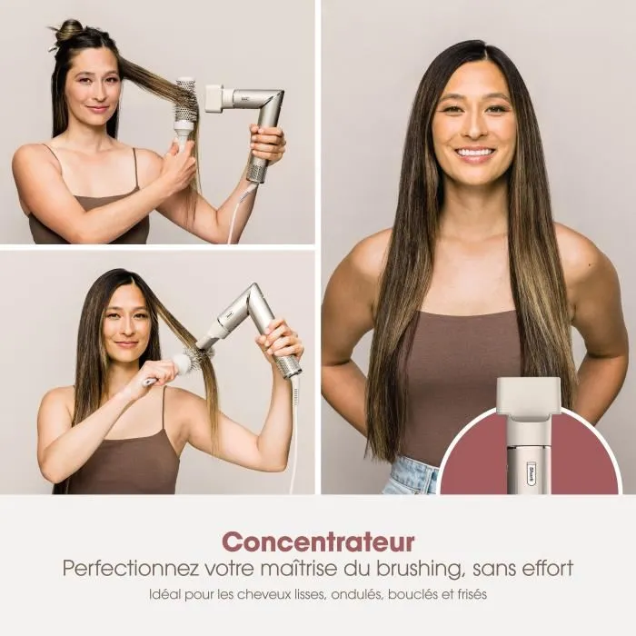 Shark HD426 FlexStyle Herramienta de Peinado 3-en-1 Caliente para Secado, Alisado y Rizado, Champán 4