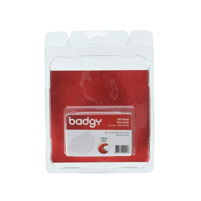 Tarjeta Badgy Pvc Para Impresion Blanca Fina 0,50 Mm. Pack De 100 1