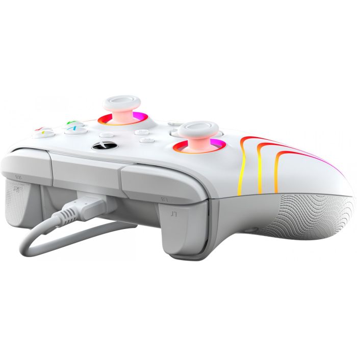 PDP Afterglow Wave Mando con cable para Xbox Series X|S, Xbox One y Windows 10/11, Gamepad Blanco con retroiluminación LED 2