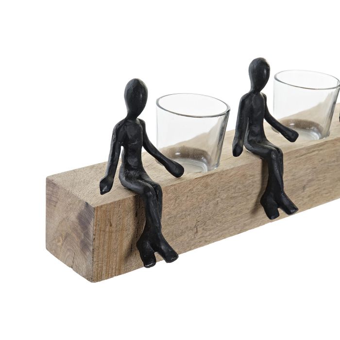 Portavela Moderno DKD Home Decor Marron Negro 9 x 14 x 43 cm 1 Portavela Moderno DKD Home Decor Marron Negro 9 x 14 x 43 cm 1