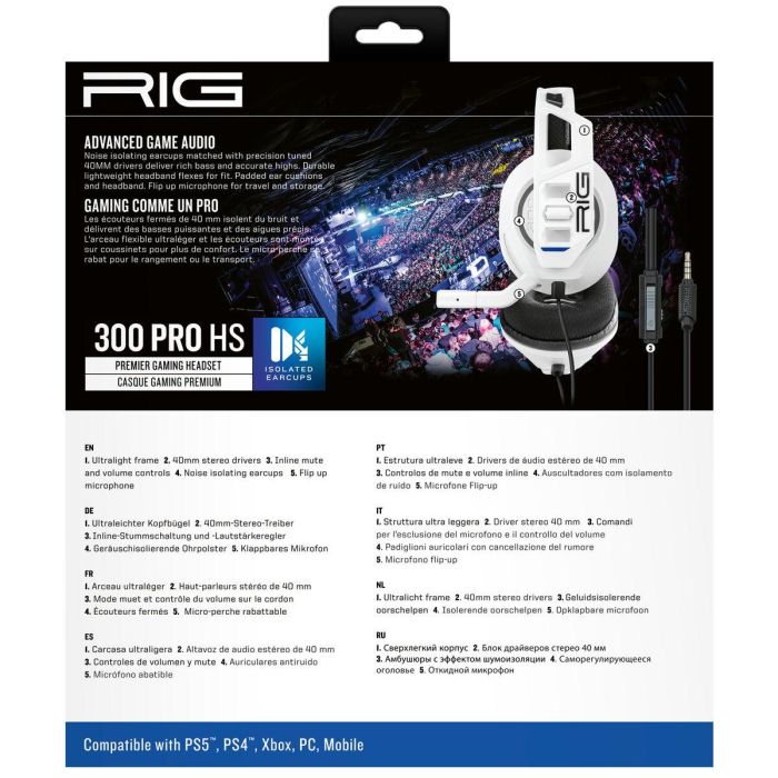 Auriculares con Micrófono Gaming Nacon RIG 300 PRO HS Blanco 20