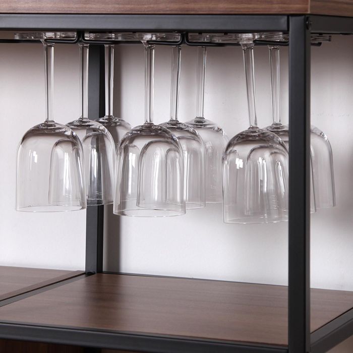 Mueble Botellero VERSA para 12 Botellas, 34x81x70 cm, Madera MDF y Metal 3 Mueble Botellero VERSA para 12 Botellas, 34x81x70 cm, Madera MDF y Metal 3