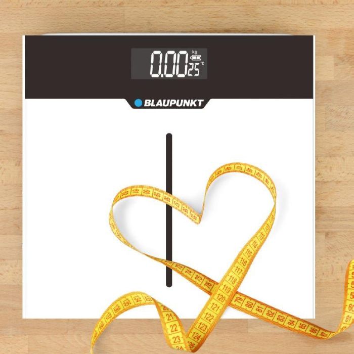 BLAUPUNKT Báscula de Baño Digital con Indicador de Temperatura y Superficie de Cristal Extraplano