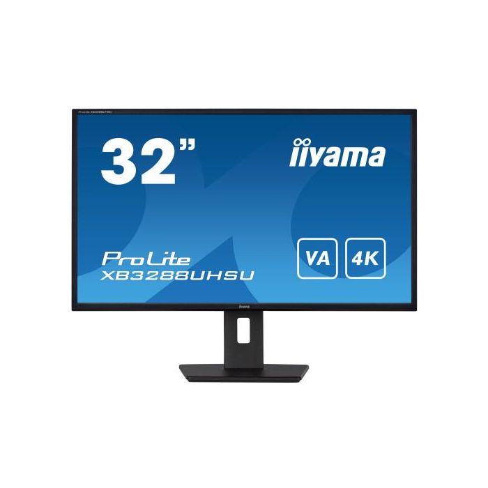 Iiyama Monitor ProLite XB3288UHSU-B5 32" UHD 4K, Panel VA, 60Hz, 3ms, HDMI, DisplayPort, USB, Altura Ajustable, Giratorio