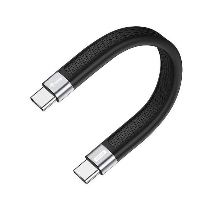 Equip 128410 Cable USB 4 Gen.3 a USB-C Macho/Macho 0.13m 80Gbps Negro, 240W Power Delivery, Plano