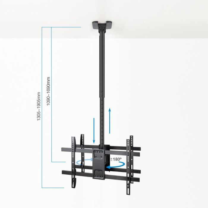 TOOQ SOPORTE TECHO 2 PANTALLAS 43-86" XL NEGRO 3 TOOQ SOPORTE TECHO 2 PANTALLAS 43-86" XL NEGRO 3