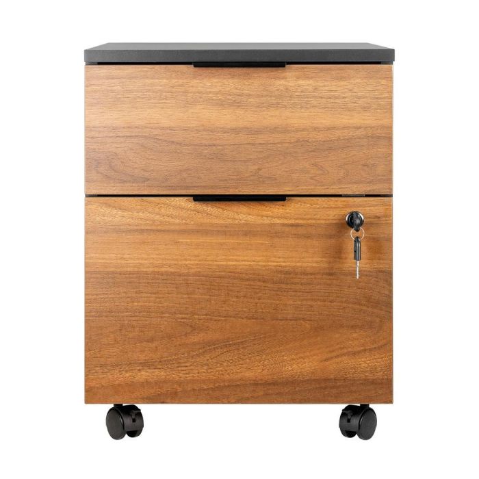 Phoenix technologies Cajonera Artisan de Oficina, 2 cajones, Negro con frontales en madera de nogal, 40x54.5x44.2 cm 1 Phoenix technologies Cajonera Artisan de Oficina, 2 cajones, Negro con frontales en madera de nogal, 40x54.5x44.2 cm 1