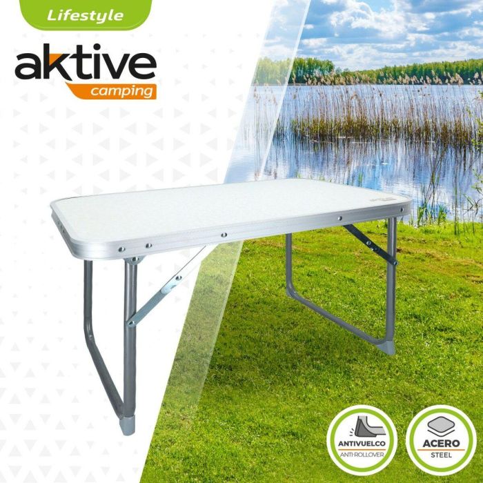 Mesa Plegable Aktive Blanco 60 x 40 x 40 cm (4 Unidades) 3