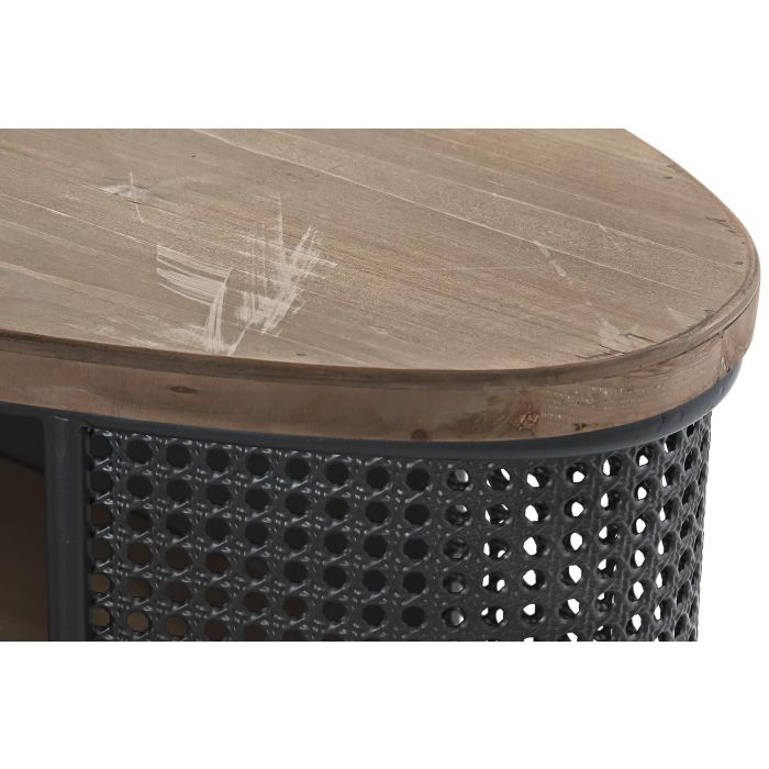 DKD Home Decor Mueble TV Loft Negro Marron Abeto Metal 150 x 58 x 39 cm 2