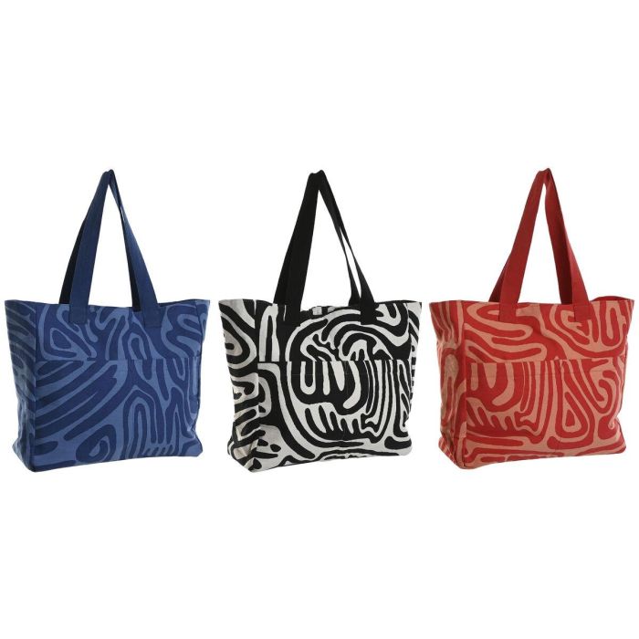 Bolso Mediterraneo DKD Home Decor Multicolor Coral 14 x 35 x 55 cm (3 Unidades) Bolso Mediterraneo DKD Home Decor Multicolor Coral 14 x 35 x 55 cm (3 Unidades)