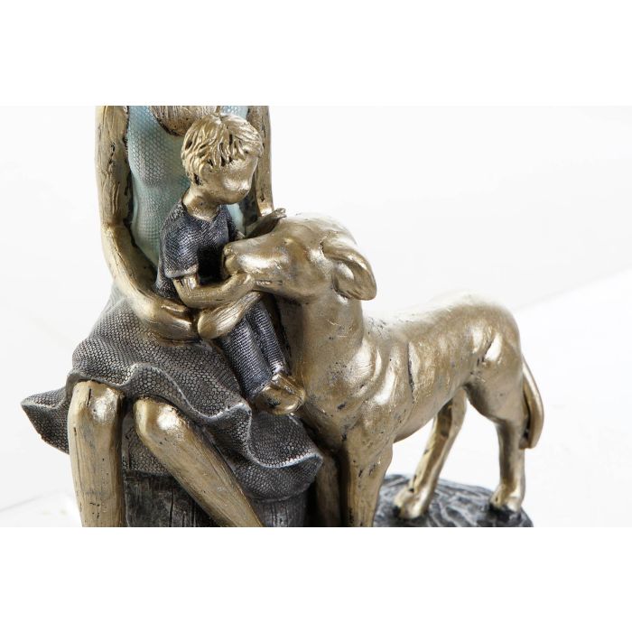 DKD Home Decor Figura Moderna Decorativa de Resina Azul y Dorada Diseño 'Chica con Perro' 9.5x18x15 cm 2 DKD Home Decor Figura Moderna Decorativa de Resina Azul y Dorada Diseño 'Chica con Perro' 9.5x18x15 cm 2