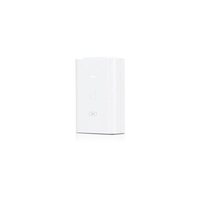 Ubiquiti Inyector PoE / Adaptador de Red Ethernet 24V DC 1.0A 24W con 2 Puertos RJ45, Blanco, Protección ESD 3