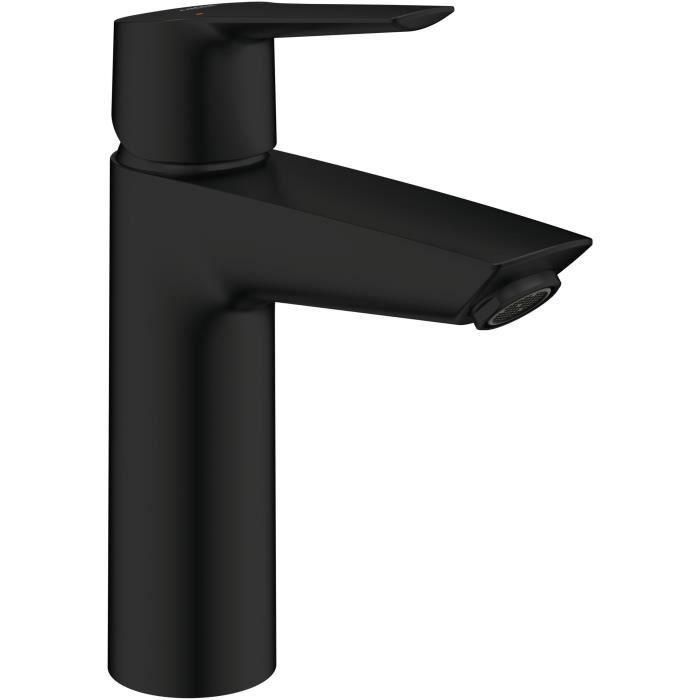 Mezclador monomando de lavabo - GROHE Start - 235752432 - Negro mate - Talla M - Caño mediano - Ahorro de agua