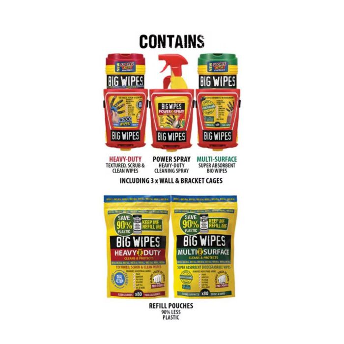 Big Wipes Kit limpieza van system - Incluye toallitas hd100, ms80, recambios y accesorios 2 Big Wipes Kit limpieza van system - Incluye toallitas hd100, ms80, recambios y accesorios 2