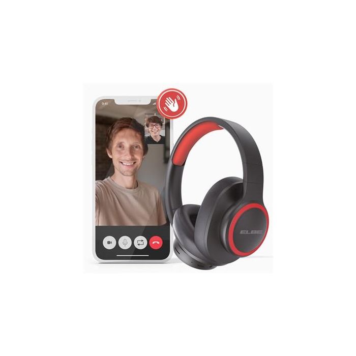 Auricular De Diadema Bluetooth Plegable Negro/Rojo ELBE ABT-B26-N 10