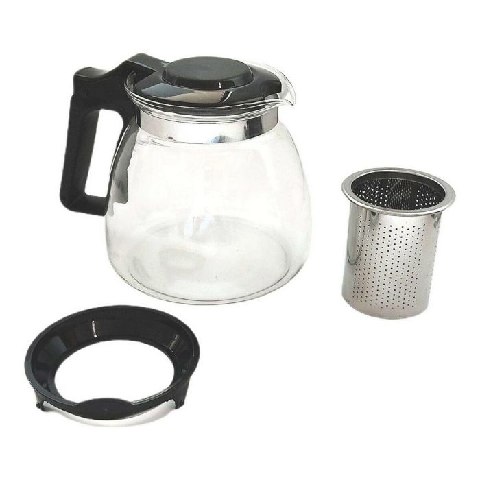Tetera Negro Transparente Plateado Vidrio Plástico 900 ml 3 Tetera Negro Transparente Plateado Vidrio Plástico 900 ml 3