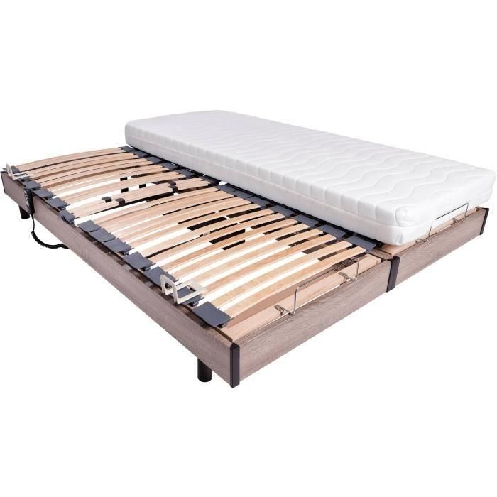 Conjunto colchón relax + somier eléctrico 2x90x200 - Espuma - Firme - TALCA Hecho en Francia 1 Conjunto colchón relax + somier eléctrico 2x90x200 - Espuma - Firme - TALCA Hecho en Francia 1
