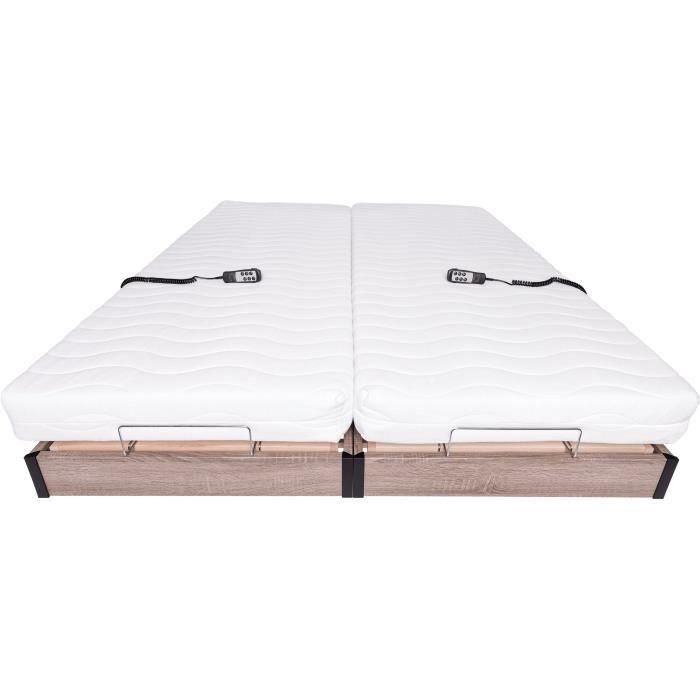 Conjunto colchón relax + somier eléctrico 2x90x200 - Espuma - Firme - TALCA Hecho en Francia 2 Conjunto colchón relax + somier eléctrico 2x90x200 - Espuma - Firme - TALCA Hecho en Francia 2