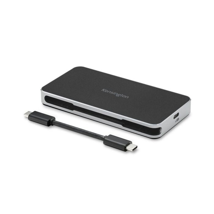 Hub USB Kensington Replicador móvil 4K dual USB-C sin controladores UH1460P con alimentación pass-through de 85 W Negro/Plateado 3