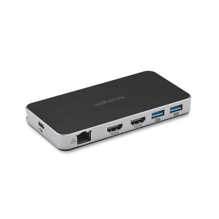 Hub USB Kensington Replicador móvil 4K dual USB-C sin controladores UH1460P con alimentación pass-through de 85 W Negro/Plateado 2