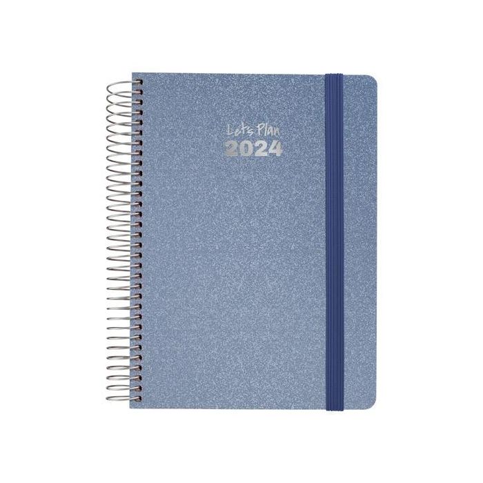 Grafoplas agenda anual metallic espiral d/p 15x21cm cierre c/goma 2024 azul ártico Grafoplas agenda anual metallic espiral d/p 15x21cm cierre c/goma 2024 azul ártico