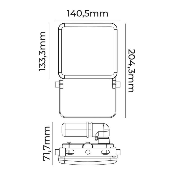 Foco proyector led frameless 30w 2360lm 6000k luz fria edm 3