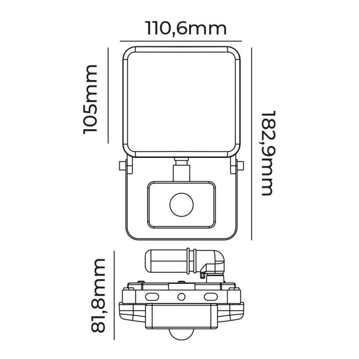 Foco proyector led frameless 20w 1560lm 6000k luz fria con sensor edm 4